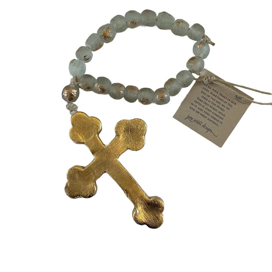 Prayer Beads with Ceramic Cross “Darlene”