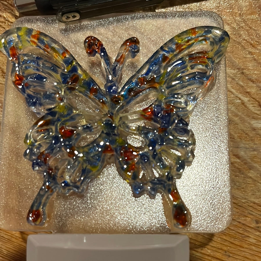 Repurposed Glass and Resin Night Lights- Butterfly