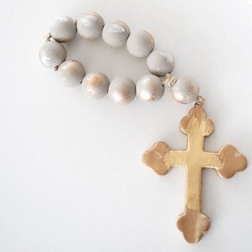 Prayer Beads with Ceramic Cross “Darlene”