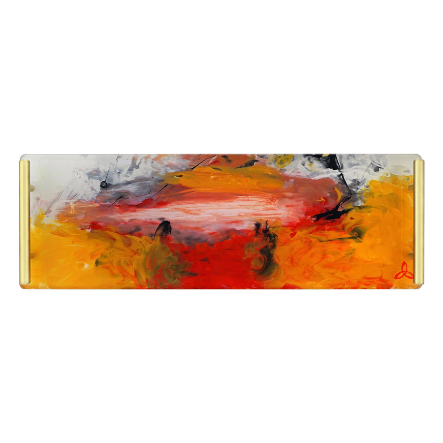 Happy Hour Giclée Tray - Yellow Orange Black White Abstract