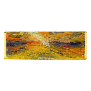 Happy Hour Giclée Tray- Yellow Blue and Orange Abstract